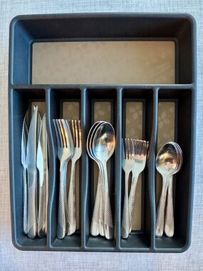 40-piece Flatware Set for 8 w/Tray Stainless Everyday Extras BBQ Hosting Airbnb